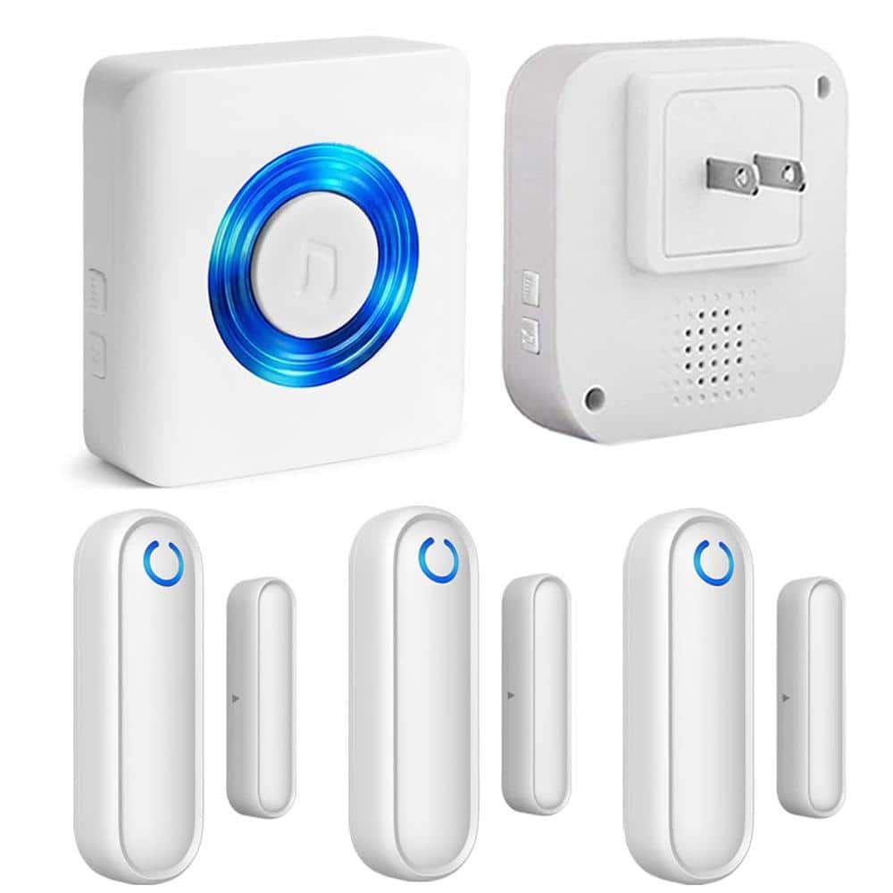 Wireless Door Alarm System for Home Security with 3 Sensors, 1 Receiver, an