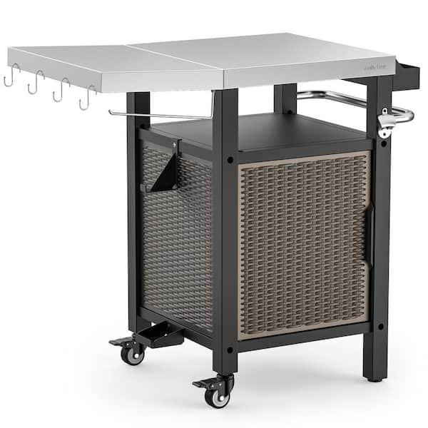 Grill table with stainless steel top