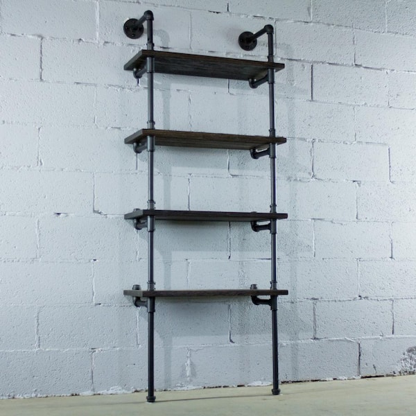 Furniture Pipeline New Age 67 In, Shelving Using Black Pipeline