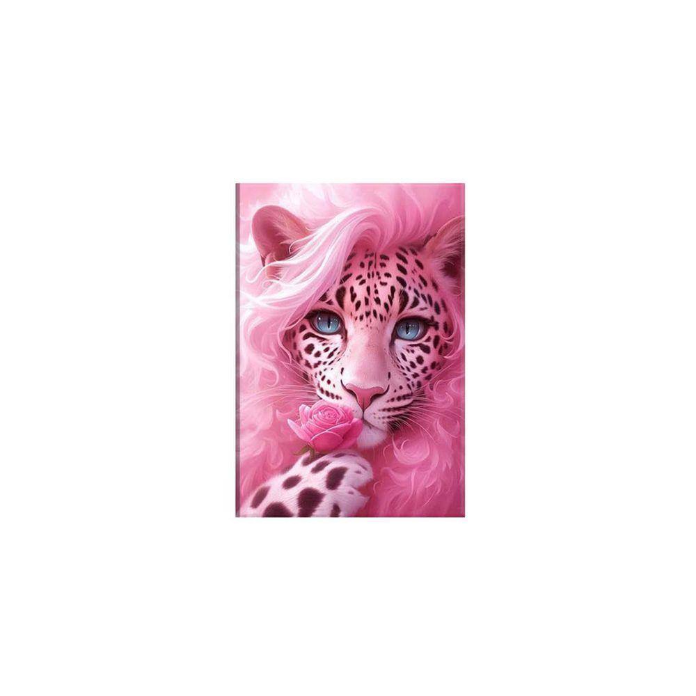 Whimsical Pink Mother Leopard Canvas Wall Art Fashionable