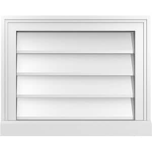 20 in. x 16 in. Vertical Surface Mount PVC Gable Vent: Decorative with Brickmould Sill Frame