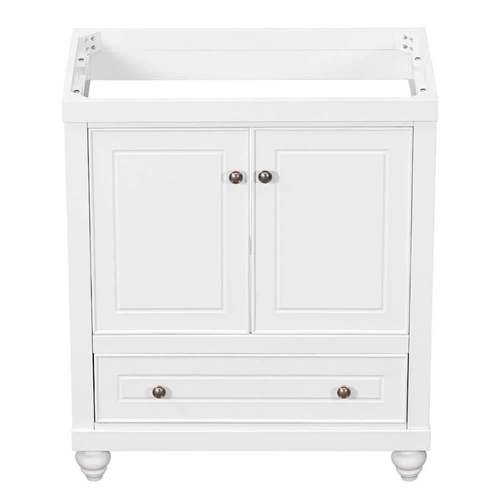 Hot Sale 30 in. Bath Vanity Cabinet without Top in White with Doors and Drawer, Solid Frame and MDF Board for Bathroom