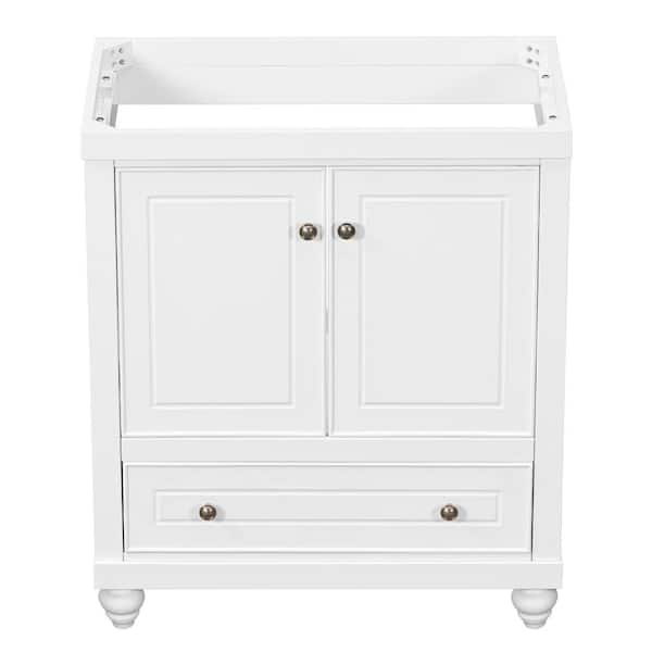 Unbranded Hot Sale 30 in. Bath Vanity Cabinet without Top in White with Doors and Drawer, Solid Frame and MDF Board for Bathroom