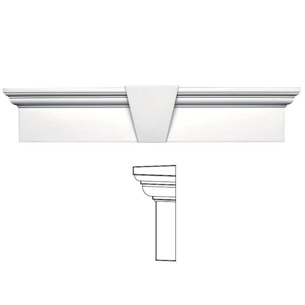 Builders Edge 9 in. x 43-5/8 in. Flat Panel Window Header with Keystone in 117 Bright White