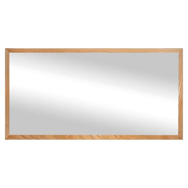 2 in. Natural Frame (30 in. W x 71 in. H) Oak Hardwood Rectangle Wall Mirror