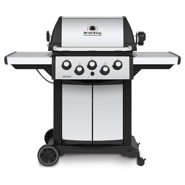 Broil King Signet 390 3-Burner Natural Gas Grill in Stainless Steel with Side Burner and Rear Rotisserie Burner