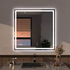 Niveous 36 in. W x 36 in. H Rectangular Frameless LED Wall Bathroom Vanity Mirror