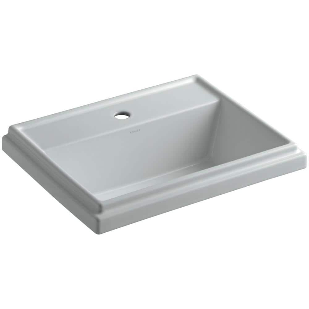 Reviews For Kohler Tresham Drop In Vitreous China Bathroom Sink In Ice Grey With Overflow Drain K 2991 1 95 The Home Depot