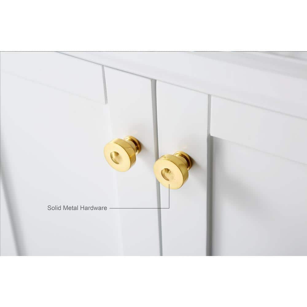 Audrey 60'' White Double Bathroom Vanity with Marble Top and Gold Hardware