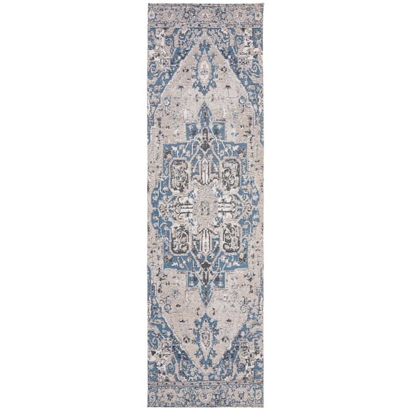 Classic Vintage Blue 2 ft. x 8 ft. Global Runner Rug