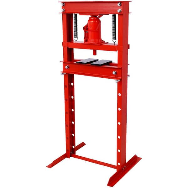 20 Ton Steel Bottle Jack Shop Press, Garage Floor Press, Red