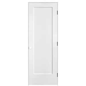 28 in. x 80 in. 1-Panel Lincoln Park Left-Hand Solid Core Pure White Molded Composite Single Prehung Interior Door