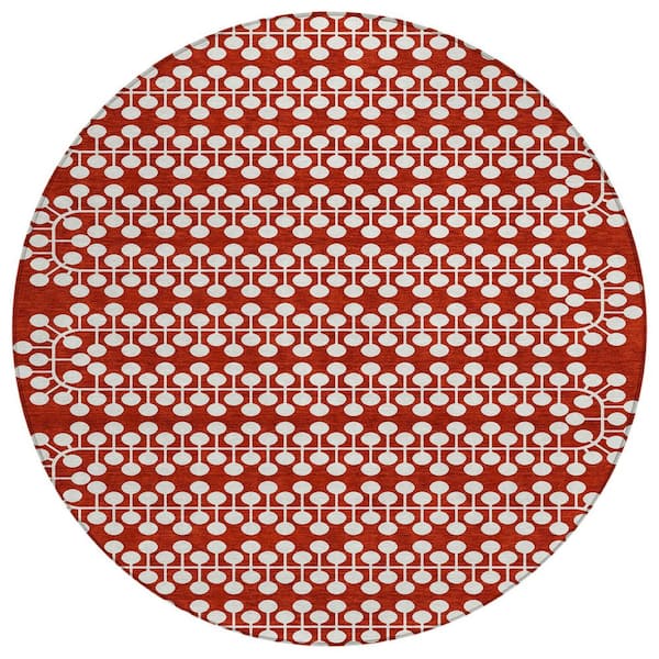 Addison Rugs Chantille Machine Washable Indoor/Outdoor Abstract ACN2247 Red 8 ft. x 8 ft. Area Rug