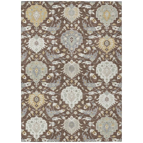 Chantille Machine Washable Indoor/Outdoor Abstract ACN1026 Brown 10 ft. x 14 ft. Area Rug