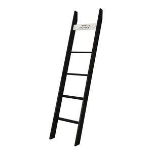 Welcome to Our Nest 72 in. Black Country Chic Decorative Blanket Ladder
