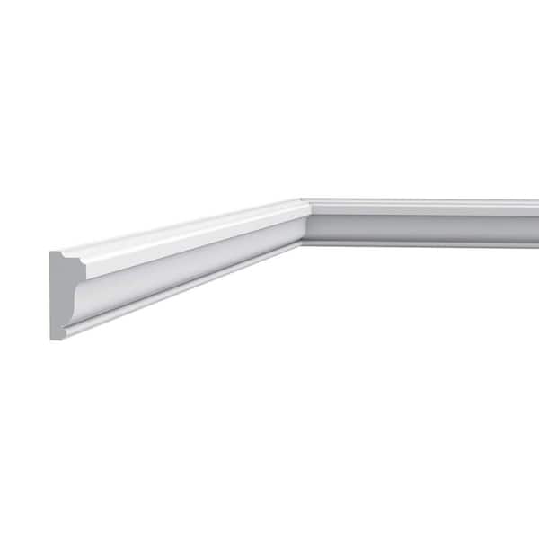 5/8 in. D x 1-3/8 in. W x 78-3/4 in. L. Primed White Plain Polystyrene Panel Moulding (8-Pack)