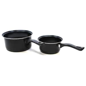 2-Piece Black Carbon Steel Sauce Pan Set
