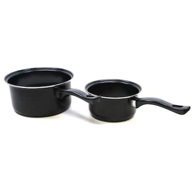 9-Piece Black Carbon Steel Sauce Pan Set