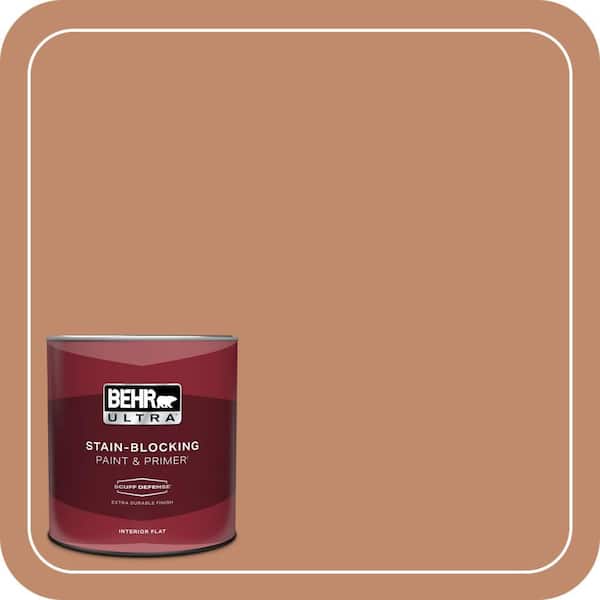 BEHR ULTRA 1 qt. #240F-4 Tiny Fawn Extra Durable Flat Interior Paint & Primer