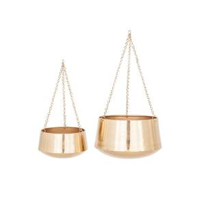12 in. Gold Metal Glam Planter (2-Pack)