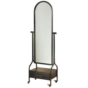 Oversized Novelty Blackened Grey Galvanized Contemporary Mirror (72.4 in. H x 25.5 in. W)
