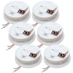Firex Smoke Detector, Hardwired with 9-Volt Battery Backup, Smoke Alarm, 6-Pack