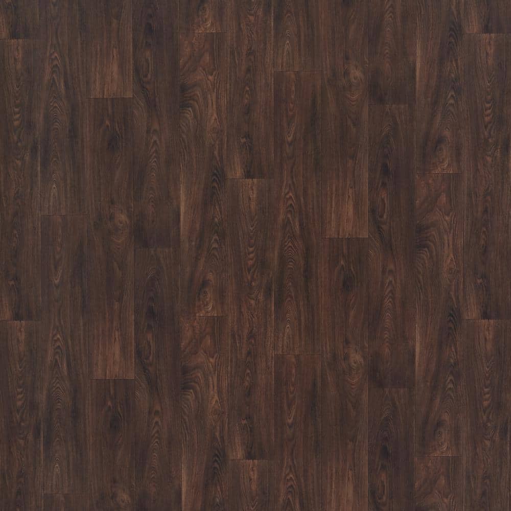 TrafficMaster Scorched Walnut Java Wood Residential Vinyl Sheet Flooring  12ft. Wide x Cut to Length C9450407C847P14
