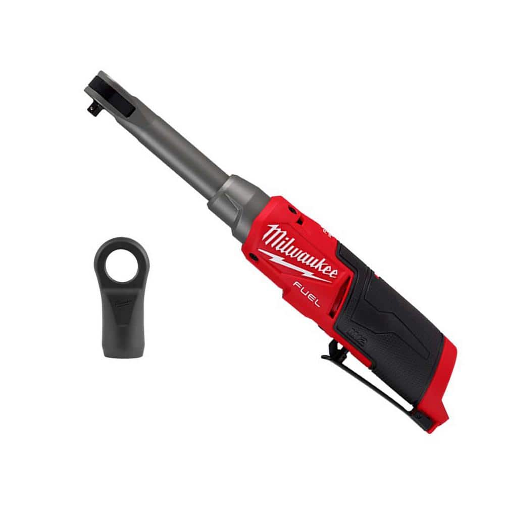 Milwaukee M12 FUEL 12V Lithium-Ion Brushless Cordless 1/4 in. Extended Reach High Speed Ratchet with Protective Rubber Boot -  2568-2569