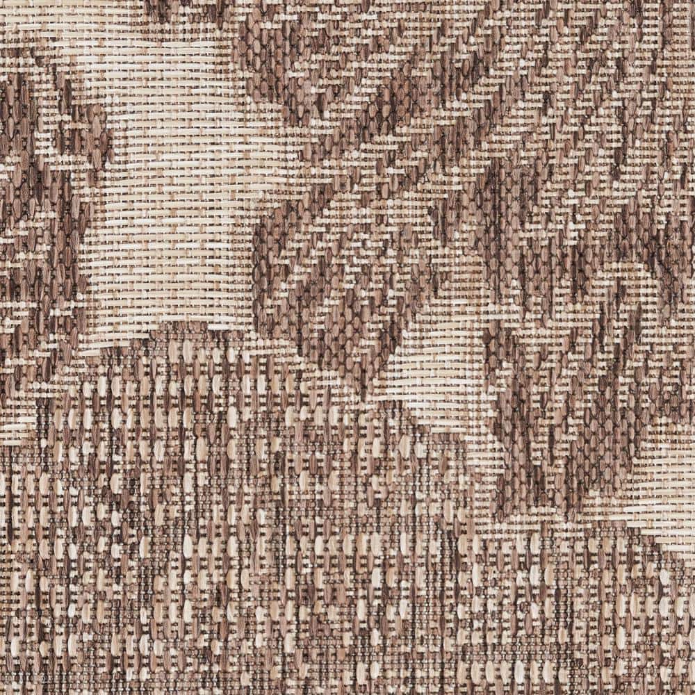 Natural Floral Flatweave Synthetic Indoor Outdoor Rug 8' x 10'