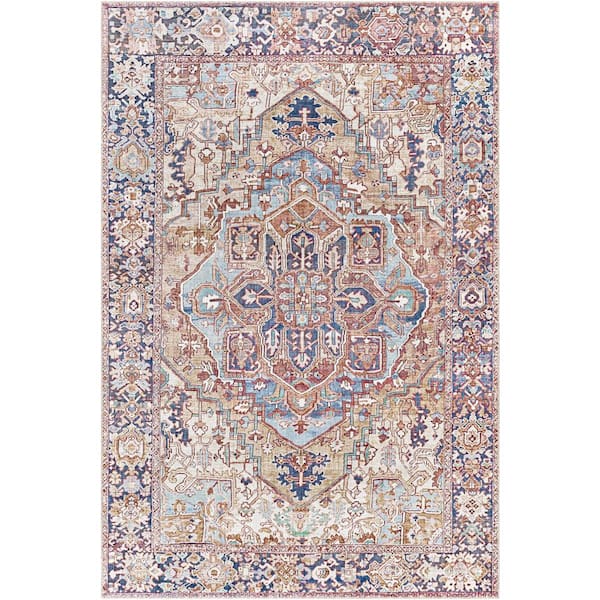 Livabliss Rhene Brown/Navy 5 ft. x 8 ft. Indoor Area Rug