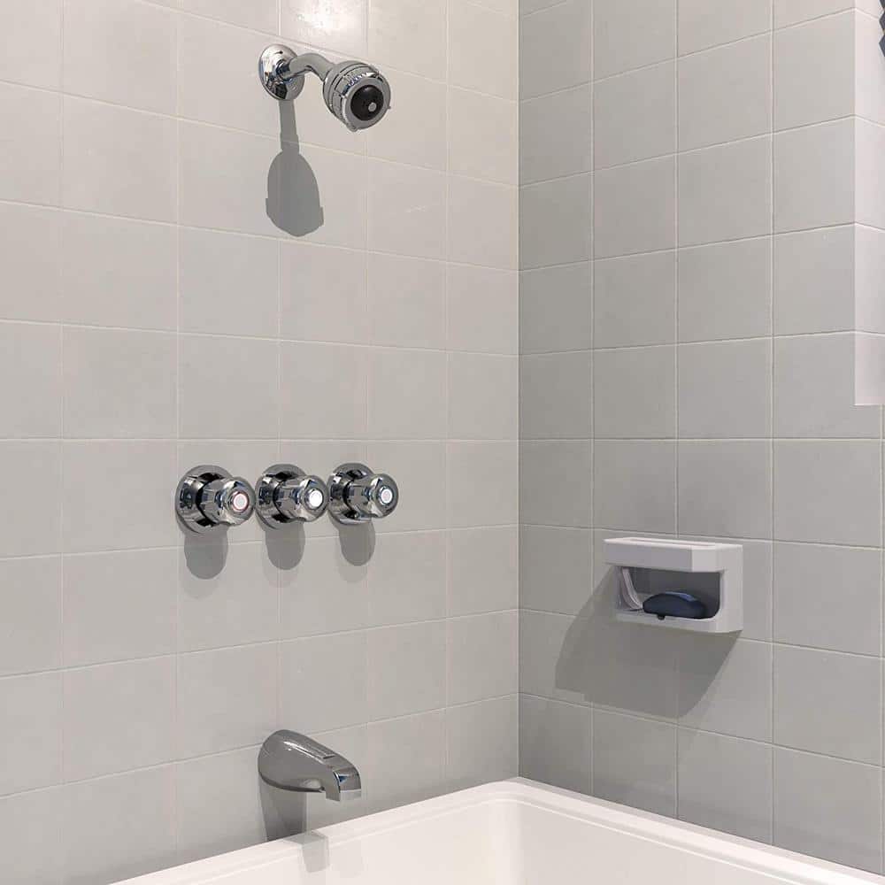 Polished Chrome Wall Mounted Shower Faucet with Three Handles