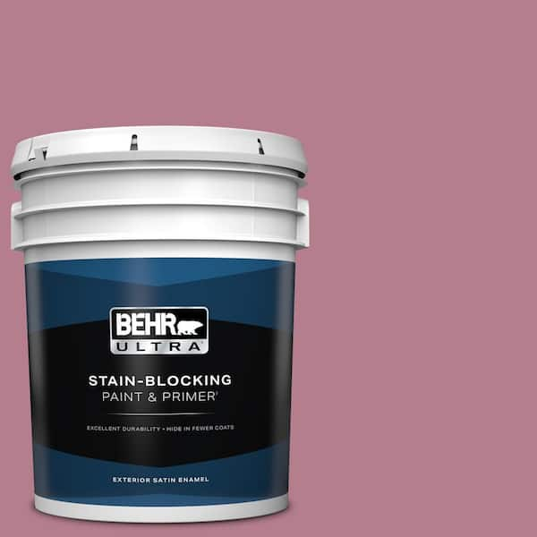 BEHR ULTRA 5 gal. #100D-4 Degas Pink Satin Enamel Exterior Paint & Primer