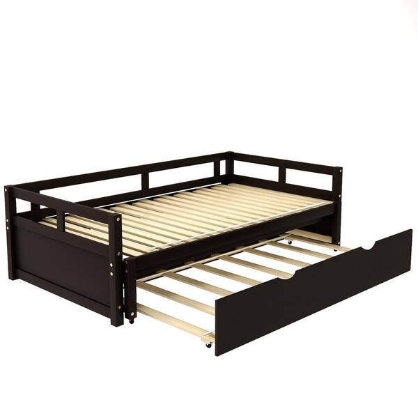 aisword Extending Daybed with Trundle, Wooden Daybed with Trundle ...
