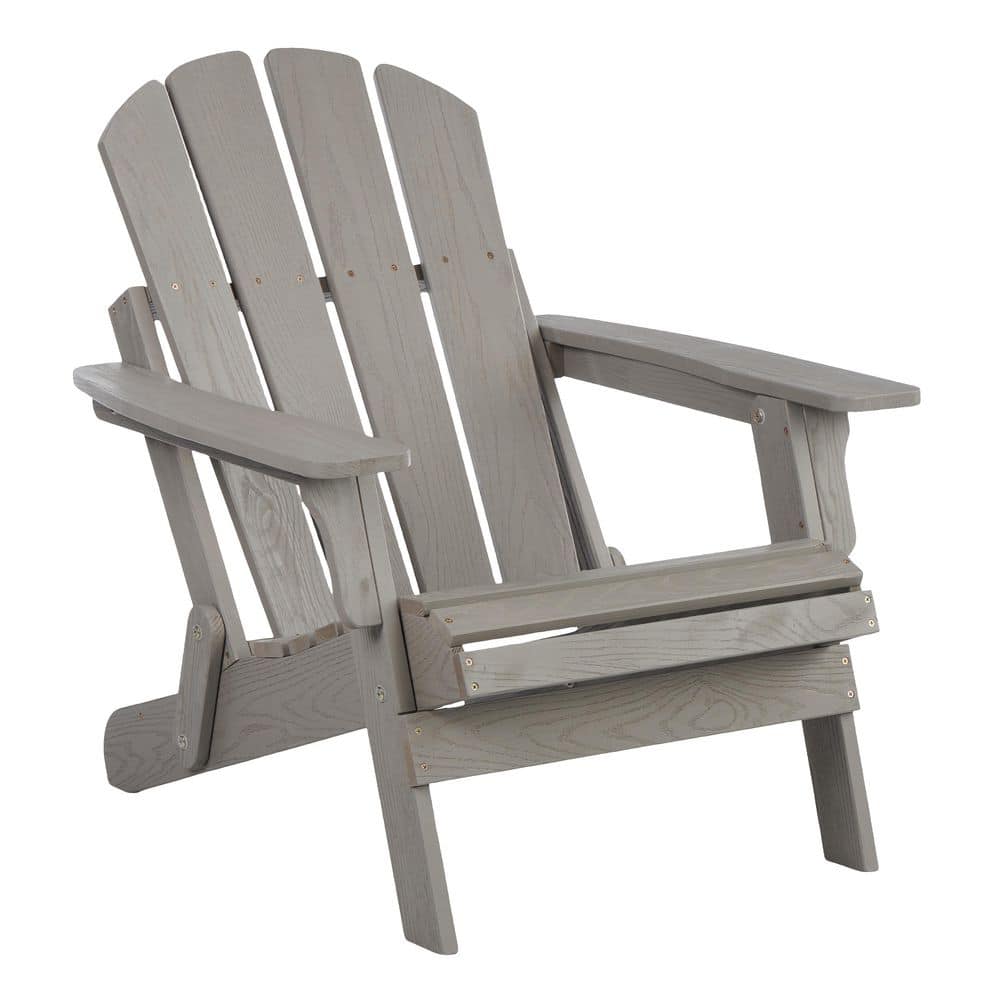Classic Gray Outdoor Folding Wood Adirondack Chair with Pre-Assembled BackRest and Seat Board price history on PriceWatchPro