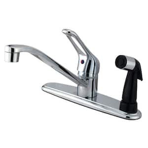 Wyndham Single-Handle Deck Mount Centerset Kitchen Faucets with Side Sprayer in Polished Chrome