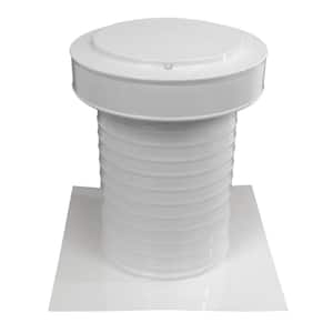 9 in. Dia Aluminum Keepa Static Vent for Flat Roofs in White