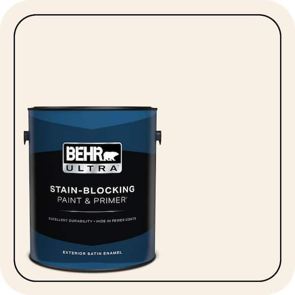 BEHR ULTRA 1 gal. #W-D-100 China Cup Satin Enamel Exterior Paint & Primer