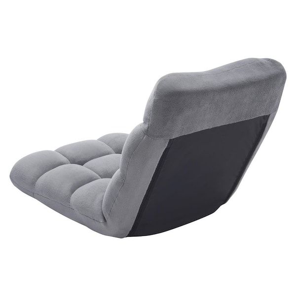 SKYSHALO Floor Chair, Recycled Foam Folding Sofa Chair with 14 Adjustable Positions, Multifunctional Floor Chair with Back, Gray