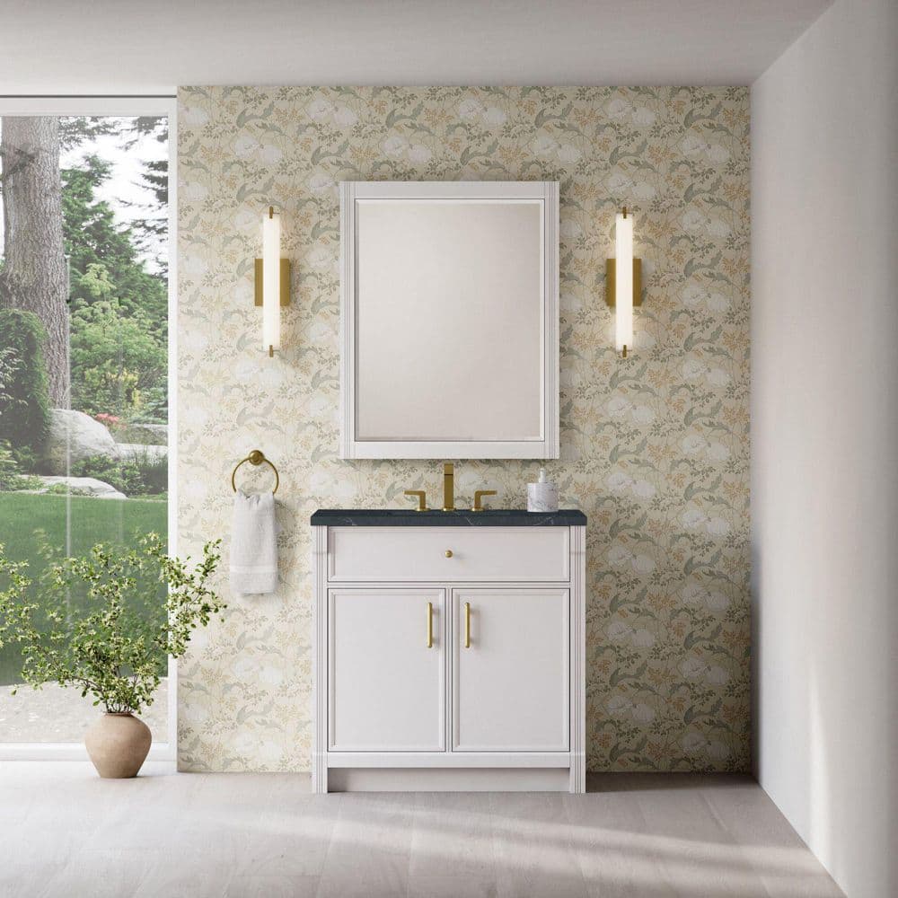 Bellshire 36.0 in. Single Bath Vanity in Bright White with Charcoal Soapstone Quartz Top price history on PriceWatchPro