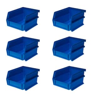 LocBin 5-3/8 in. L x 4-1/8 in. W x 3 in. H Blue Tool Storage Bin, (6-Pack)
