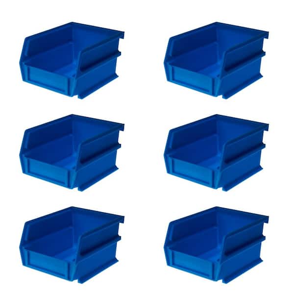 Triton Products LocBin 5-3/8 in. L x 4-1/8 in. W x 3 in. H Blue Tool Storage Bin, (6-Pack)