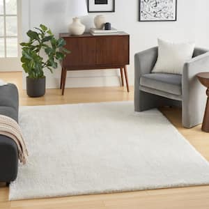 Pacific Shag Ivory 5 ft. x 7 ft. Solid Contemporary Area Rug