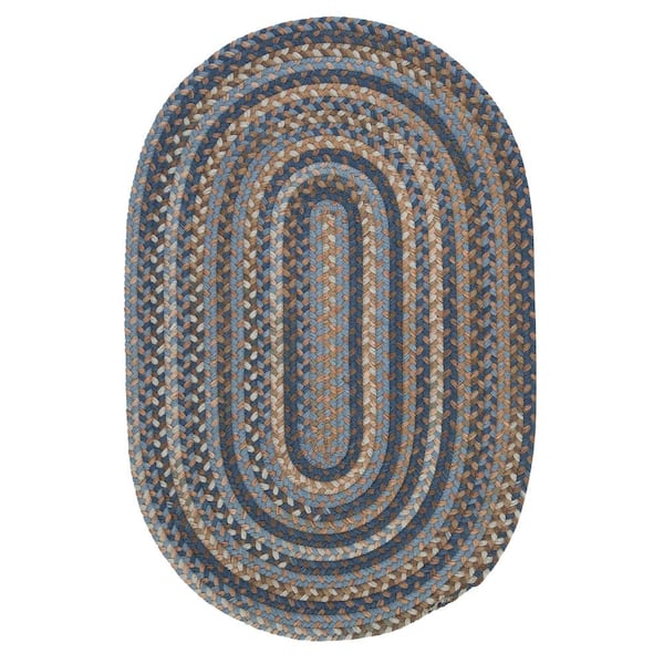 Home Decorators Collection Newport Harbor Blue 2 ft. x 4 ft. Oval Braided Area Rug