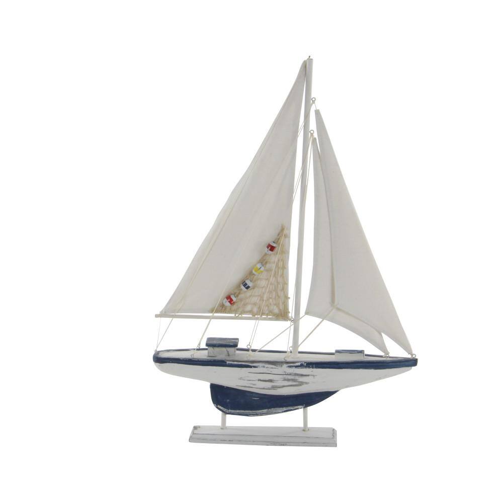 White Pine Coastal Sailboat Sculpture Set, 25"H x 17"W