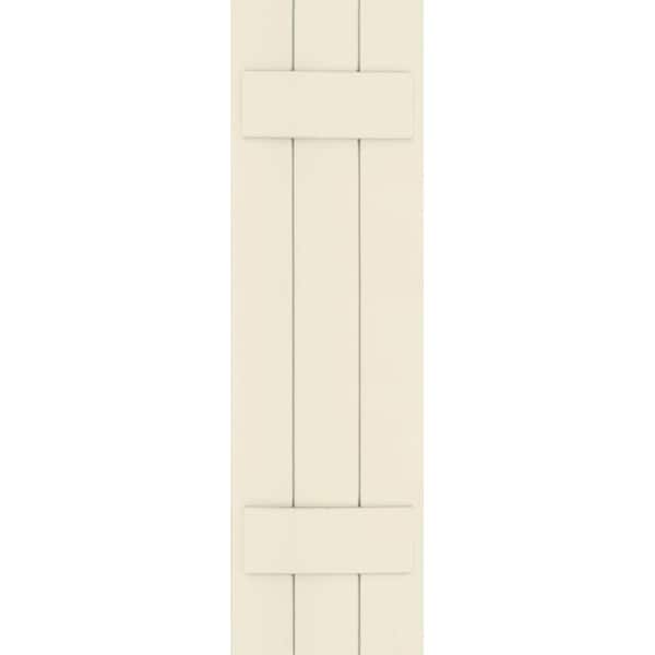 Winworks Wood Composite 12 in. x 41 in. Board & Batten Shutters Pair #651 Primed/Paintable
