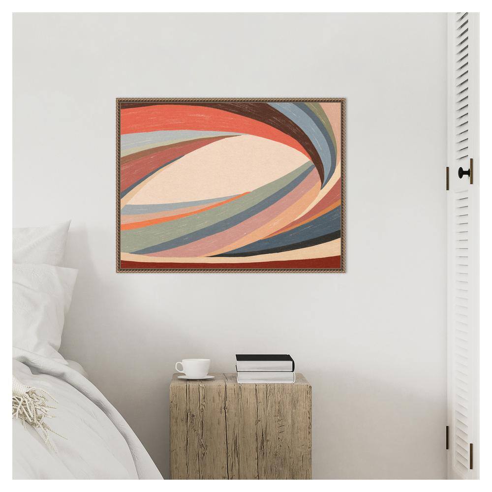 Retro Multicolor Beaded Framed Abstract Canvas Wall Art