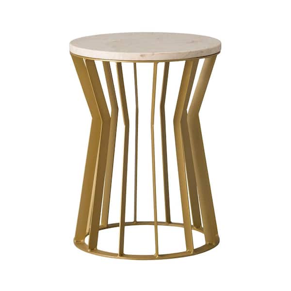 Emissary Millie 19 in. H Gold Round Wrought Iron Accent Table