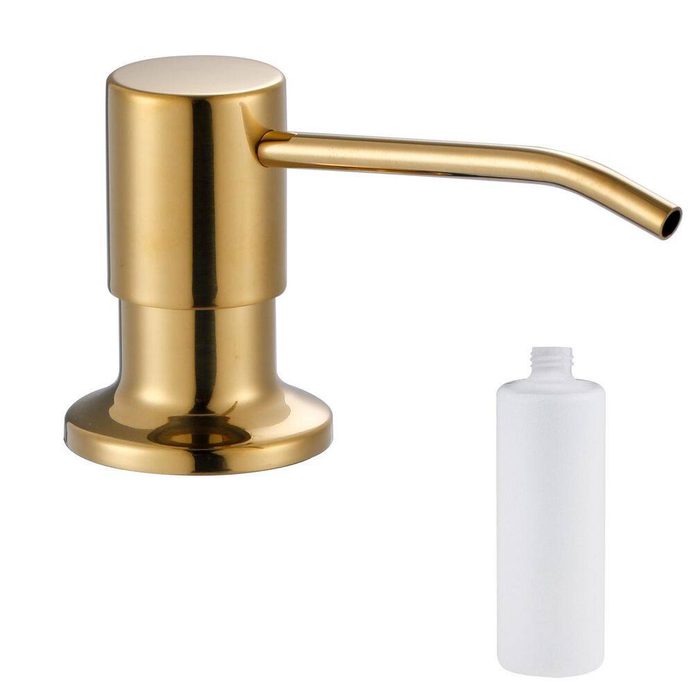 Bright Gold Stainless Steel Soap Dispenser for Kitchen Sink with 6.6 in. Bottle price history on PriceWatchPro