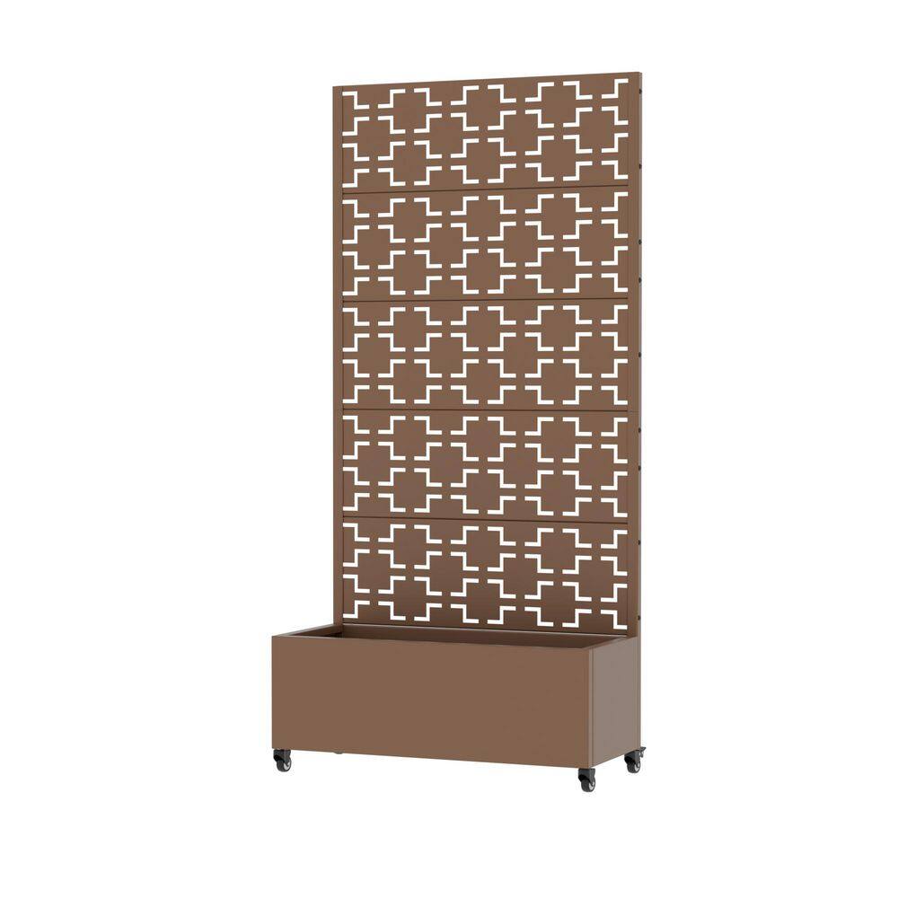 72 in. H x 35 in. W Metal Brown Rectangle Pots and Planter Raised Box with Trellis for Vine Climbing Plants price history on PriceWatchPro