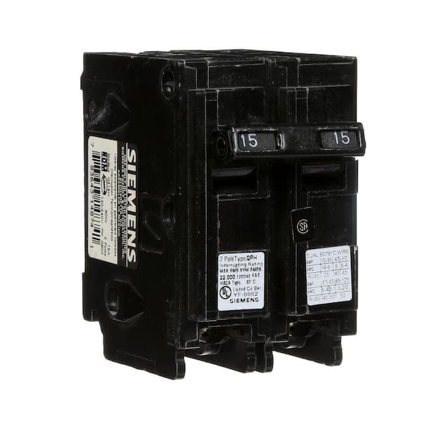 Details about   Siemens 15A 2 Pole 120/240V Type Q Breaker 